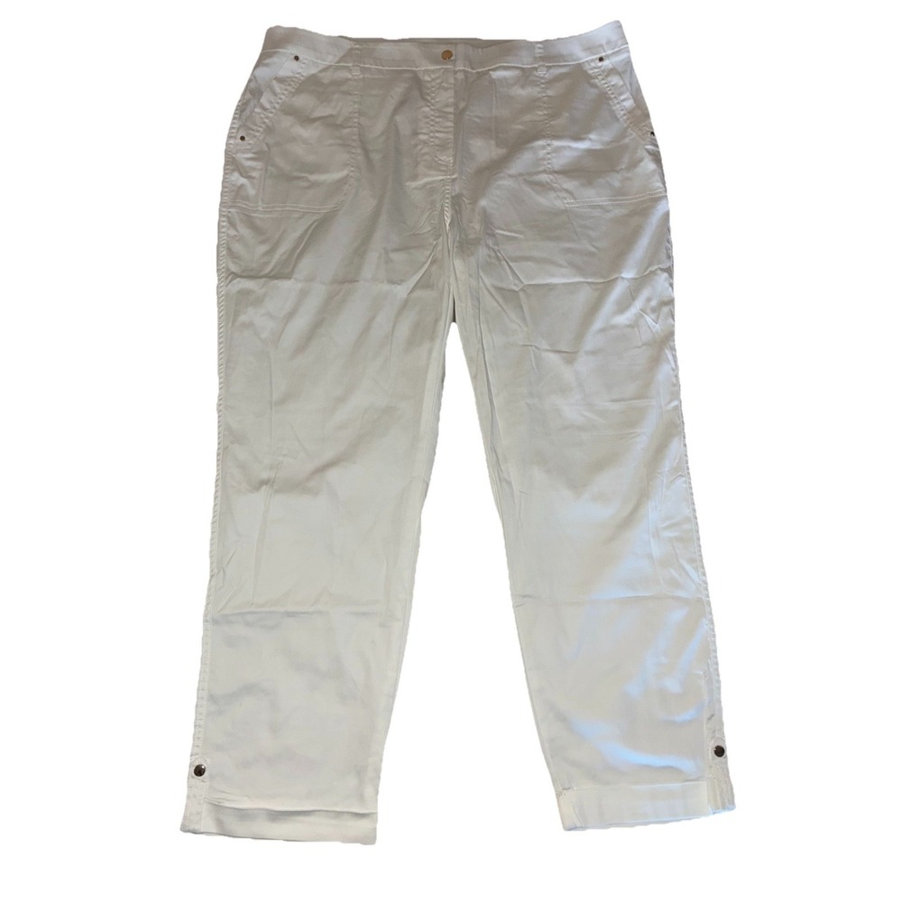 Chico's Ultimate Fit Pants 3.5 18 Alabaster Comfort Waist Utility Slim Ankle NEW